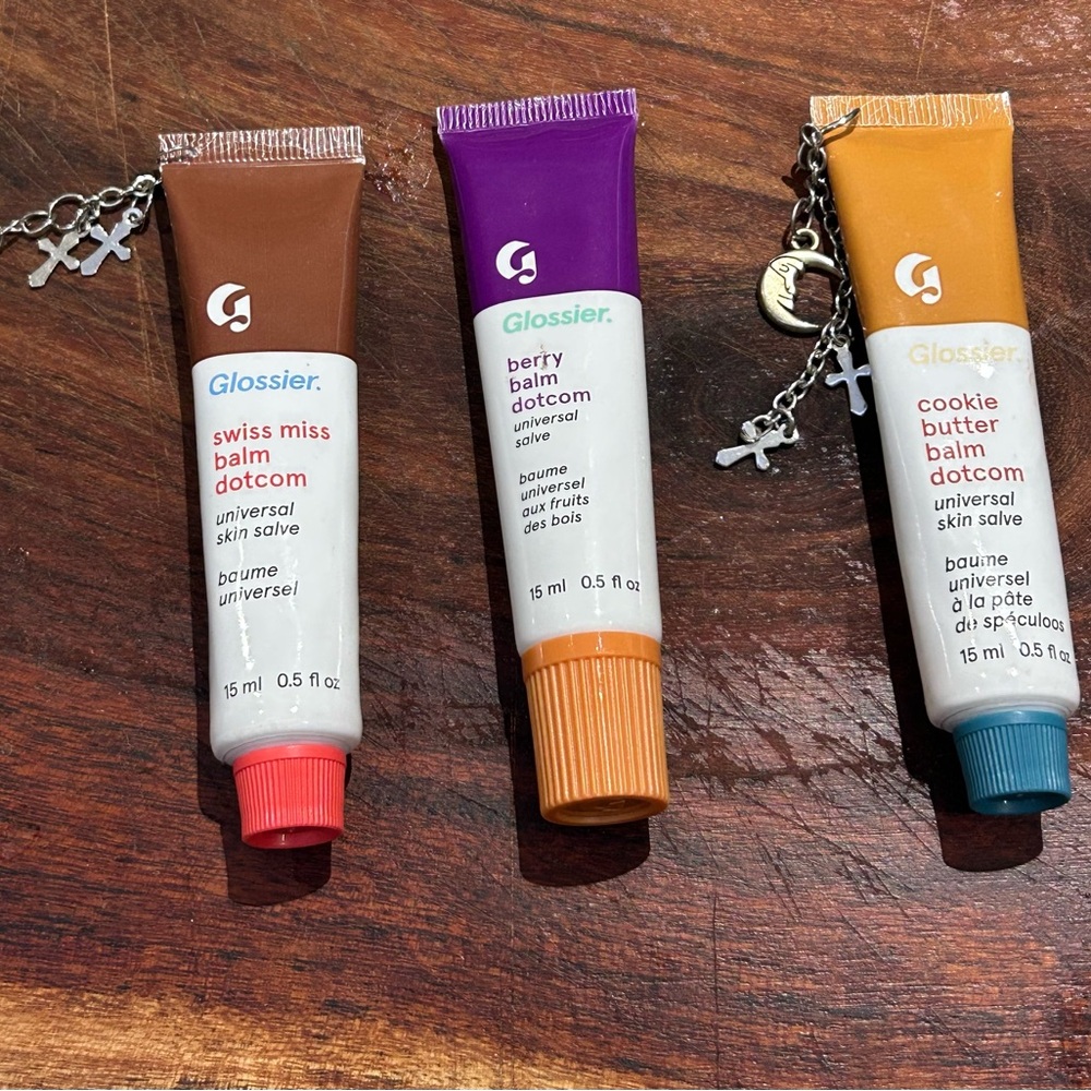 Glossier Skincare lippies - swiss miss, berry, cookie butter

sold separately